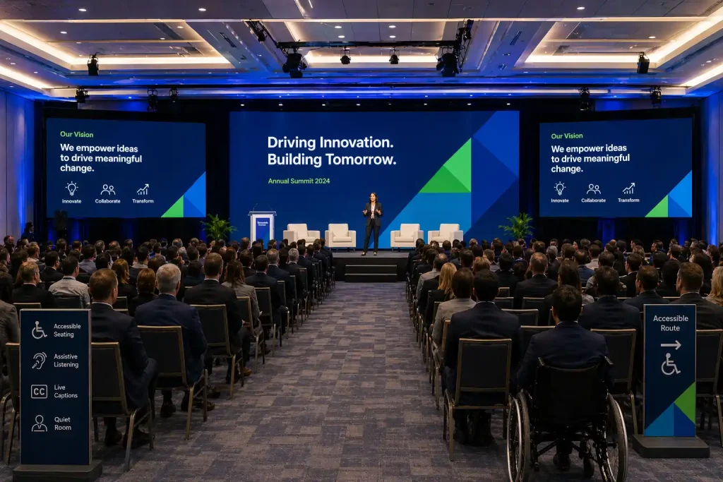readable presentation screens for accessible corporate events
