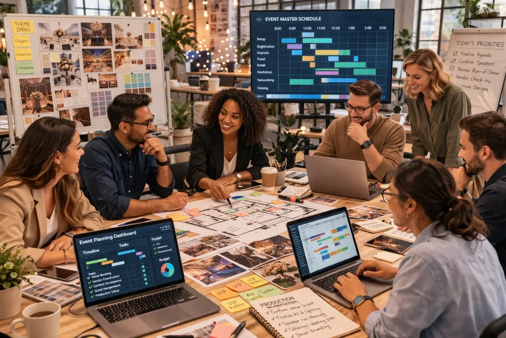 event planners using AI tools for agenda and content planning