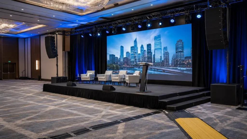 stage lighting and AV equipment power planning