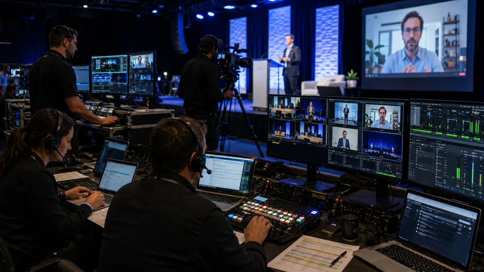 hybrid event communication setup